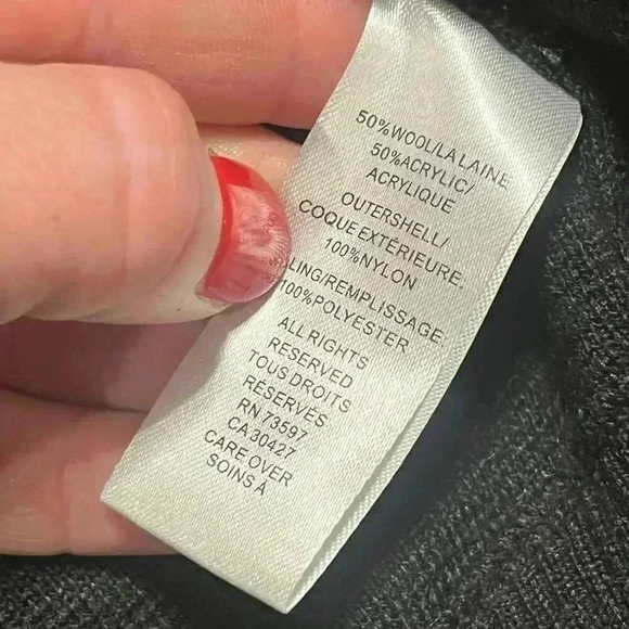 Raffi Black Nylon Front Zip Quilted Vest Men’s Size Large Wool Blend Puffer $225 - Picture 3 of 7